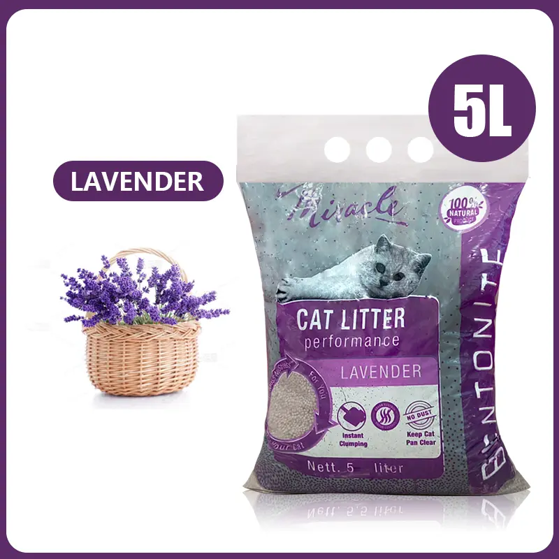 Pasir Gumpal Kucing Bentonite Cat Litter 5L - Odor Control Multicolor untuk Anjing dan Kucing 5