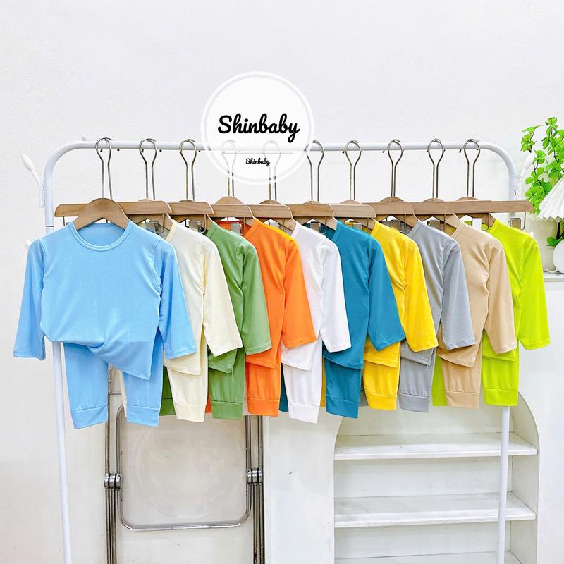 Set 4 Bộ Quần Áo Dài Tay Thun Lạnh Mềm Mát Kiểu Trơn Đơn Giản Cho Bé Mặc Nhà, Mặc Đi Học, Đi Ngủ, Nằm Điều Hòa bộ thun dothun lanh