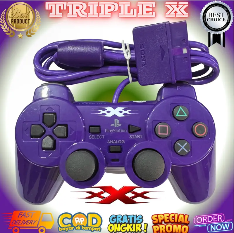 [XXX] Joystick Gamepad Stik PS 2  Warna Stabilo 1.8m Kabel serat 4