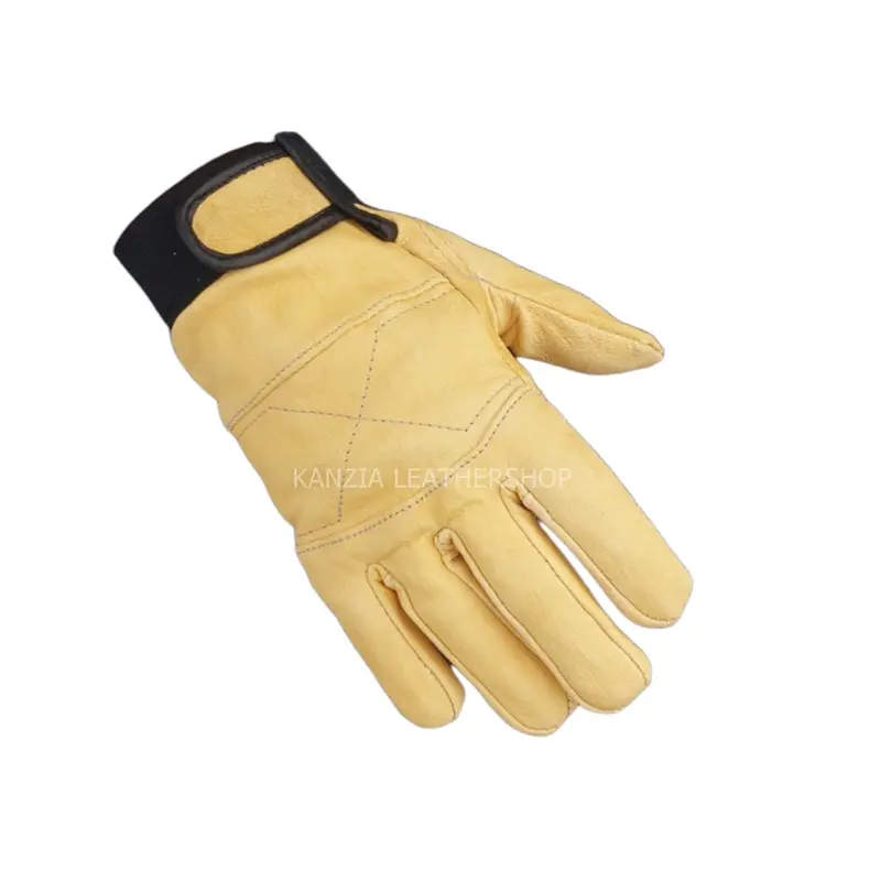 Sarung Tangan Kulit Kambing Ekonomis Full Jari Kanzia Leathershop Safety 3