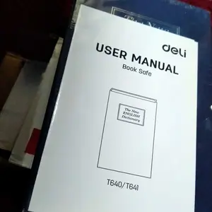 Deli Brankas Bentuk Buku ET64X Biru dengan Kunci dan Kombinasi, Solusi Penyimpanan Praktis