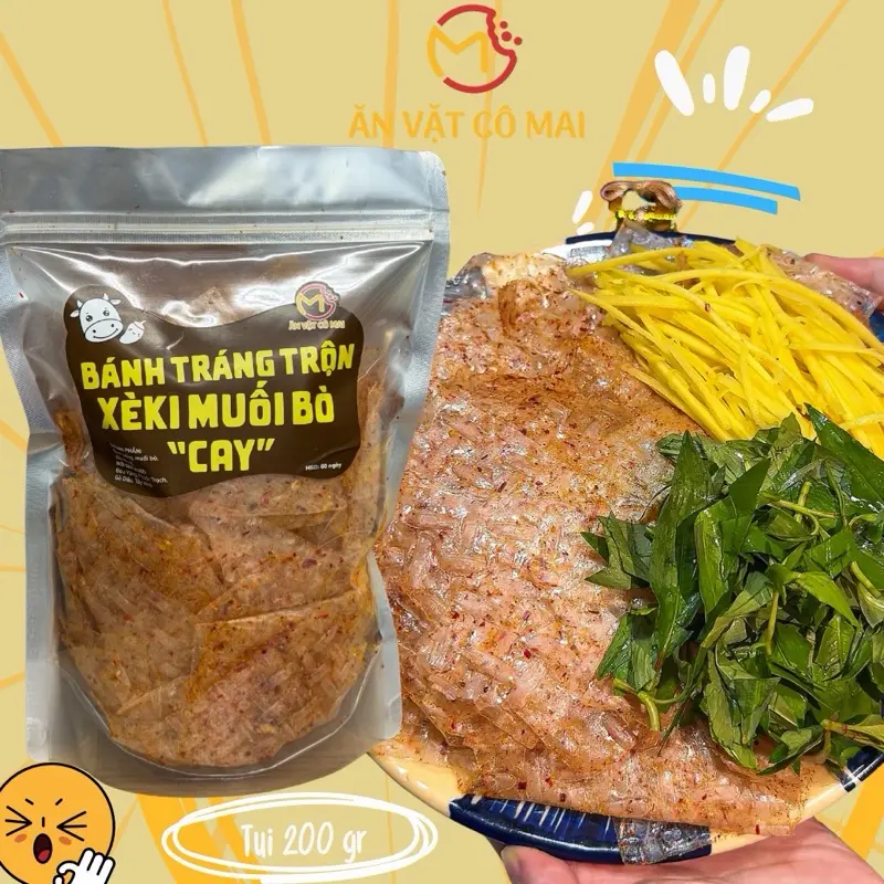 (MUST TRY) Bánh Tráng Trộn XèKi Muối Bò Cay Snack Ăn Vặt