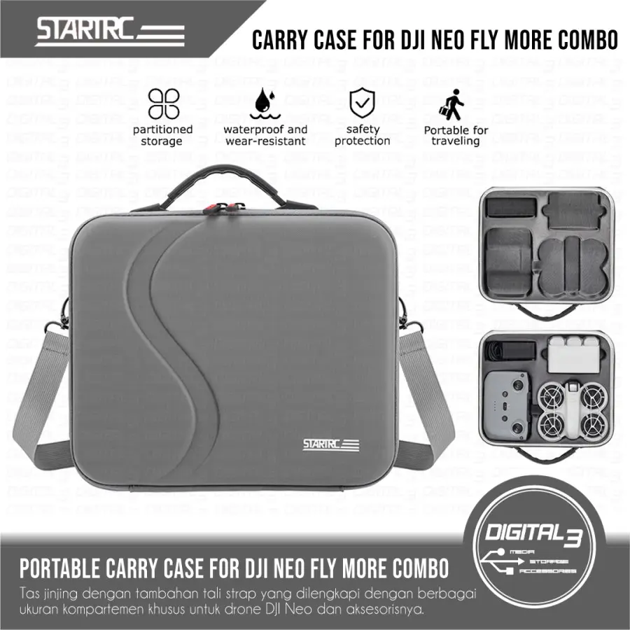 STARTRC Portable Carry Case Sling Bag for DJI NEO Fly More Combo with RC-N2 / RC-N3 Tas Jinjing Selempang ST-1150193