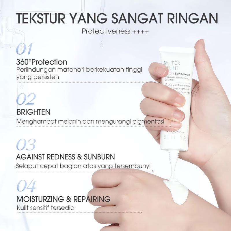 Product Introduction of Skinever Water Light Sunscreen SPF50+ PA++++ Tone Up Face – Hybrid Physical Sunscreen Minimalist untuk Wajah Berjerawat, Mencerahkan & Glass Skin 27