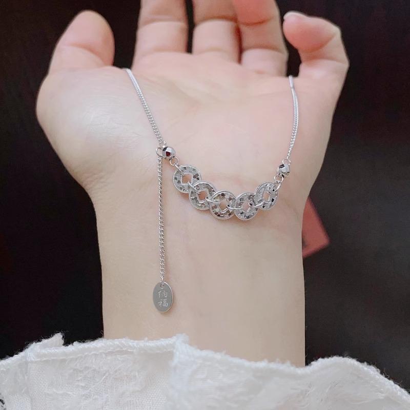 [YÊN LAM] Bộ trang sức Kim Tiền  –  Dây Chuyền & Lắc Tay Phiên Bản Xi Bền Màu – Hút Lộc, Giữ May 6