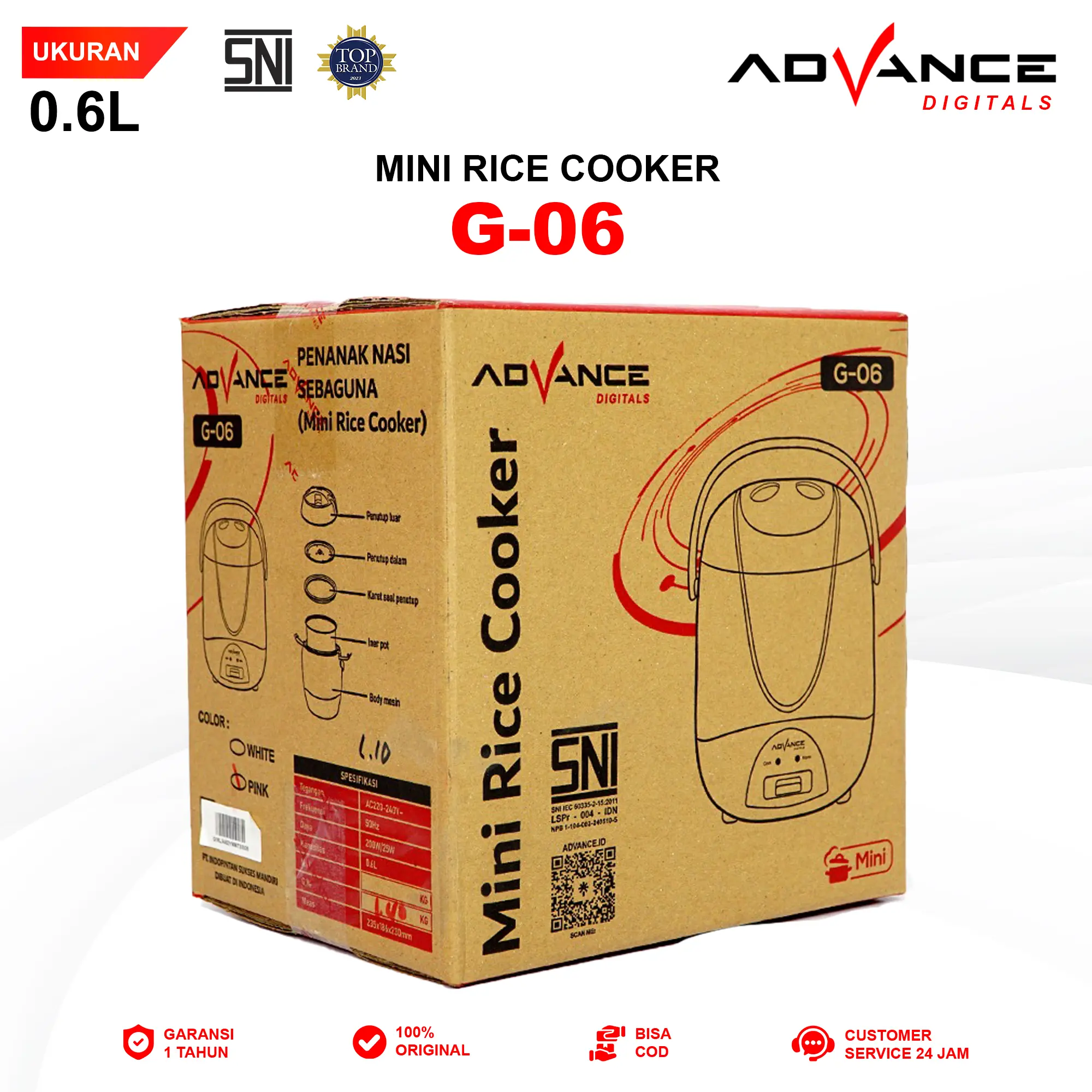 【COD】G-06 Rice Cooker Elektrik Penanak Nasi Multifungsi 0.6 L Garansi Resmi 1 Tahun Bisa COD Magic com listrik