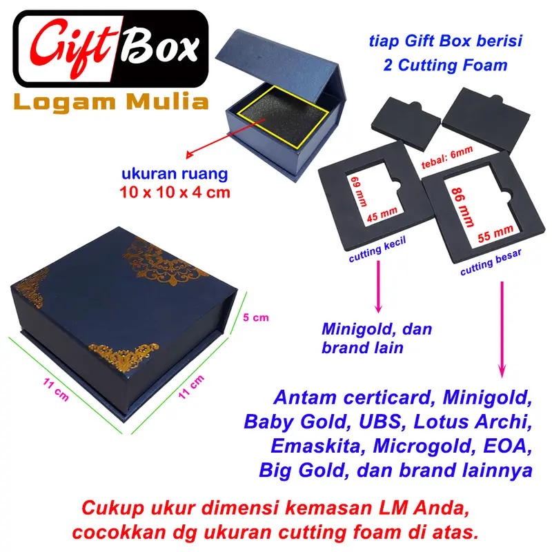 Gift Box LM Hadiah Kado Hampers untuk Berbagai Brand Logam Mulia - Kotak Emas 3
