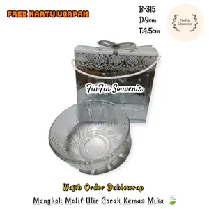 (isi 50pcs) Souvenir Mangkok Motif /Mangkok Kaca/ mangkok sambal / Kemas box Souvenir Pernikahan