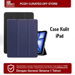 Casing tablet, terbuat dari kulit, dapat dilipat.