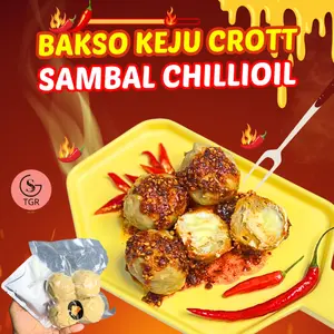 BAKSO DAGING KEJU MONCROT SAMBAL [CHILLI OIL] ISI4 SAMBAL ASLI CABE ASLI PEDAS NIKMAT
