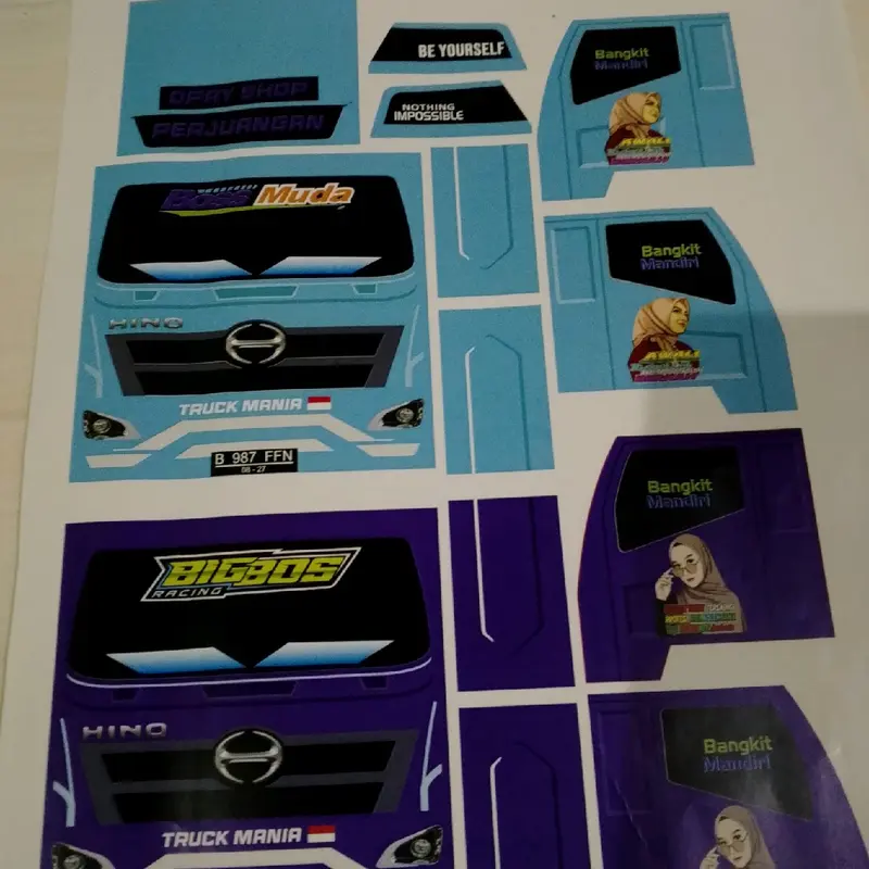 stiker mobilan miniatur trek Hino preasi 02u 4