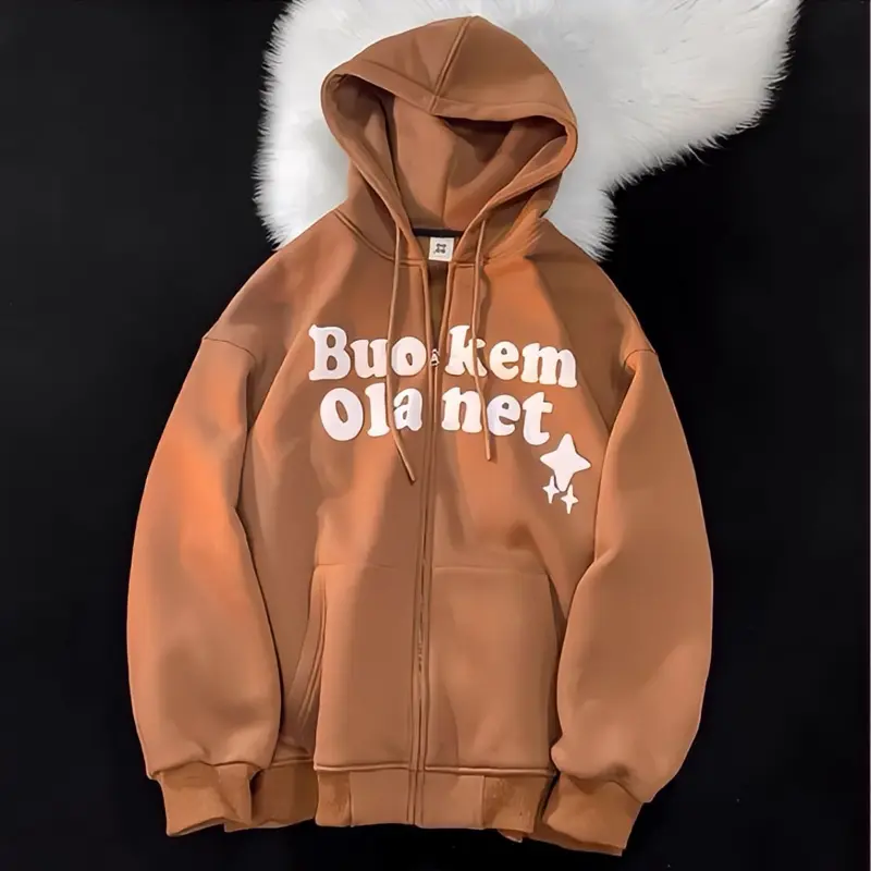Zipper BUO KEM Y2K korean style harajuku  ullzang jaket hoodie sweater baseball ootd trend fashion viral terbaru anak muda jaman sekarang bigsize oversize pria wanita cewek cowok outfit santai remaja dewasa fleece tebal murah best seler jumbo modern S-6XL 6