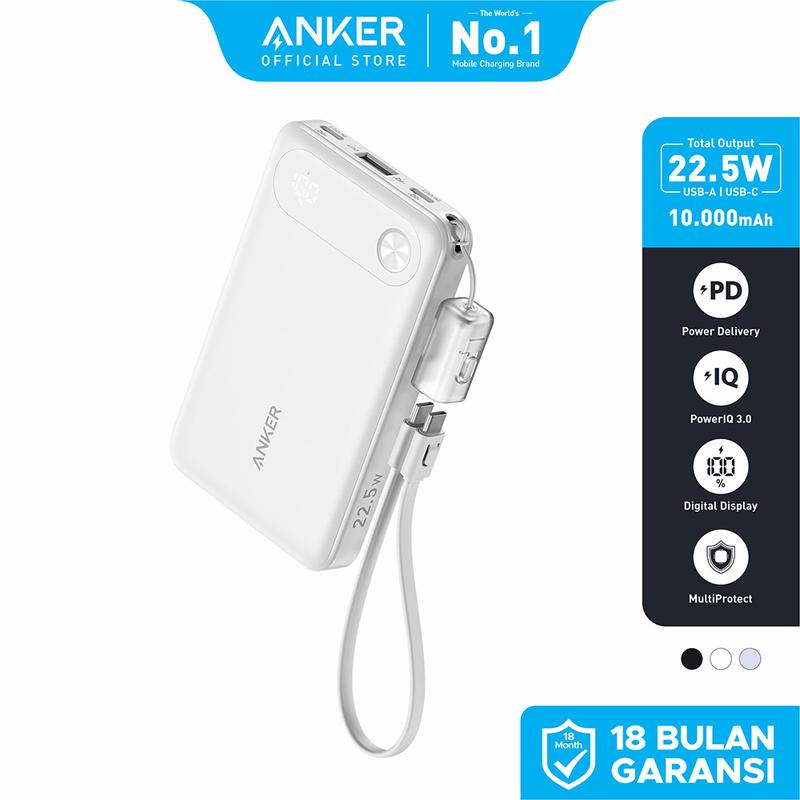Mini Powerbank Anker 10.000 mAh Fast Charging 22,5W PD with USB-C Cable - A1257 0