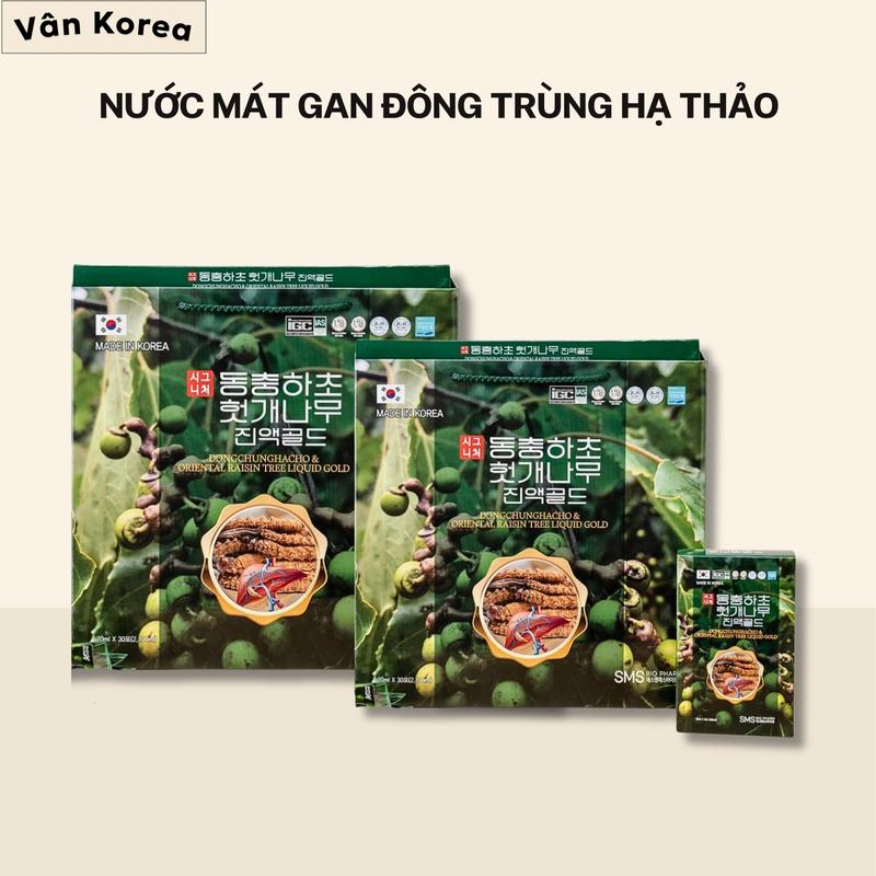    combo 2 xách   Nước Mát Gan Đông Trùng Hạ Thảo SMS BIO Hàn Quốc   30 gói   - Hỗ trợ tăng cường sức khỏe 