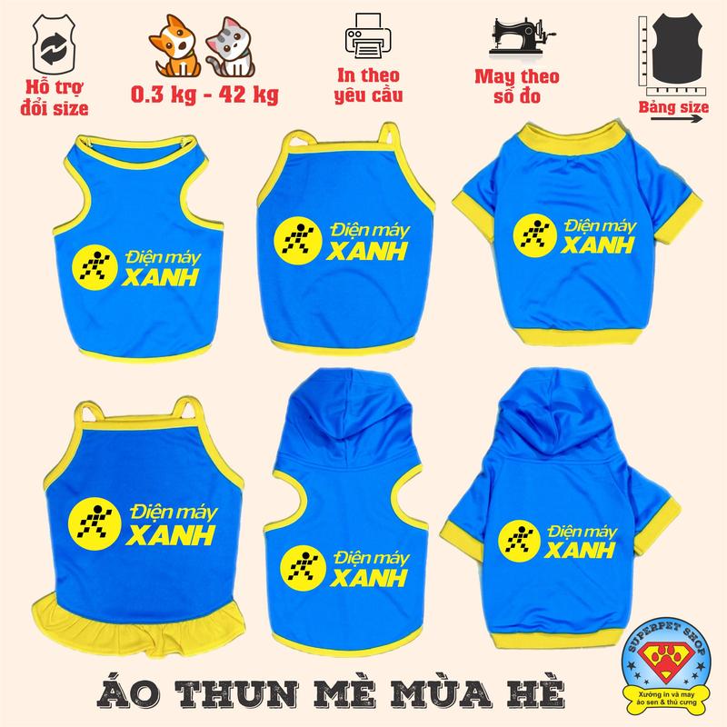 Áo mùa hè chó mèo - ĐIỆN MÁY XANH - XANH BIỂN - Superpet Shop