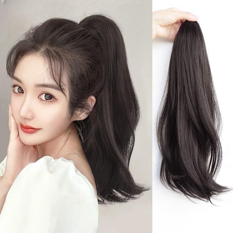 Wig rambut wanita Long lima klip rambut lurus panjang potongan wig ...