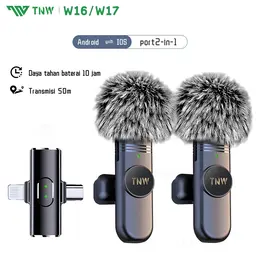 TNW W16/W17 2 In 1 Wireless Microphone Clip On Mic Portable Mikrofon Lavalier HP