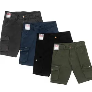 ARFI Celana Pendek Pria Cargo Bahan Jeans Atas Lutut Snowblack Tebal Distro Twill Kasual Modis
