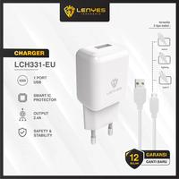 Gambar LENYES LCH331EU 2.1A 1 usb adaptor dengan kabel charger original - LIGHTNING dari LENYES INDONESIA Kota Administrasi Jakarta Pusat 1 Tokopedia
