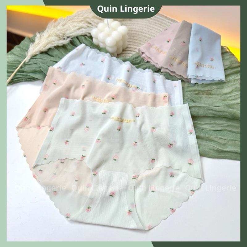 10 Quần Tặng Tất Noel Combo 10 Quần Lót Nữ Su Thạch Tàn Hình Không Viền Mềm Mịn Hoạ Tiết Dâu Tây Dễ Thương Lót Thông Hơi Women