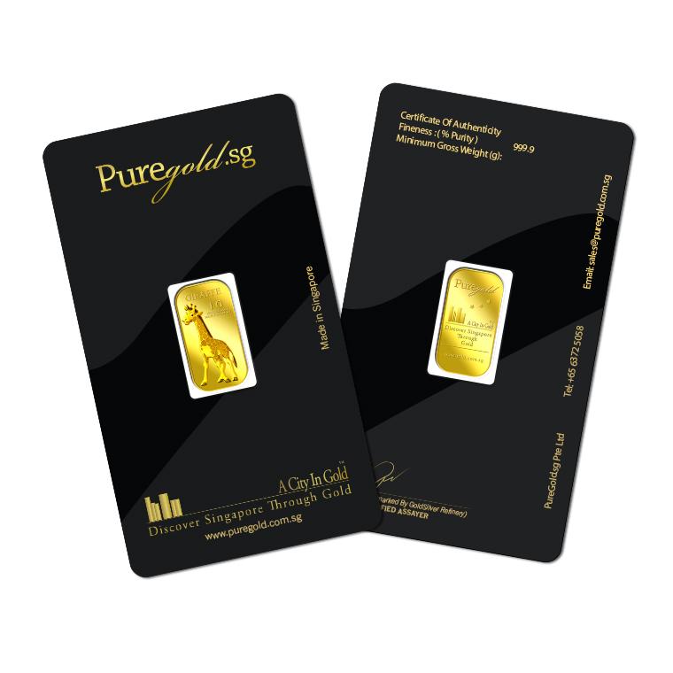 999.9 Pure Gold | 1g Giraffe (Male) Gold Bar 4