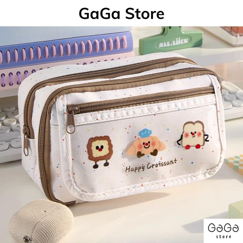 Hộp đựng bút bóp viết nhiều ngăn trong suốt họa tiết thú dễ thương dung tích lớn PKV079 gagastore