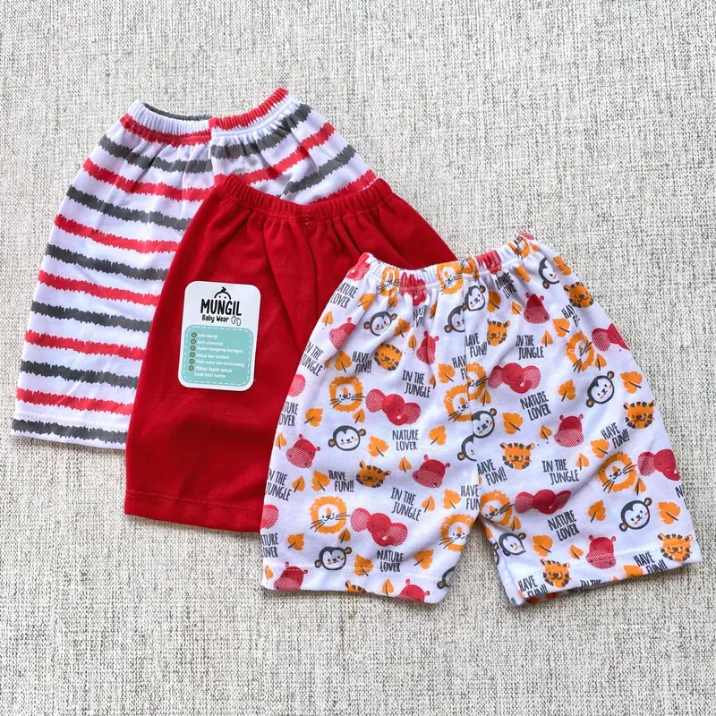 3 PCS Celana bayi baru lahir celana pendek NEWBORN Mungil Baby Wear 1
