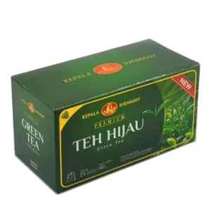 1(KOTAK ) isi 25 BIJI TEH HIJAU cap KEPALA DJENGGOT | GREEN TEA Daun