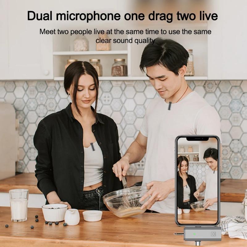 ⚡COD sent out within 24 hours High quality 3 In 1 Plug play Wireless Lavalier Microphone,Intelligent Noise-Reducing No delay Mic For iOS Type-C 3.5mm Jack Compatible with multiple devices 7