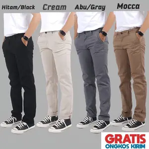 (Beli 1 gratis 1 ) Nevada Celana Panjang Chino Premium Bahan Katun Twill Ringan Adem & Tahan Lama