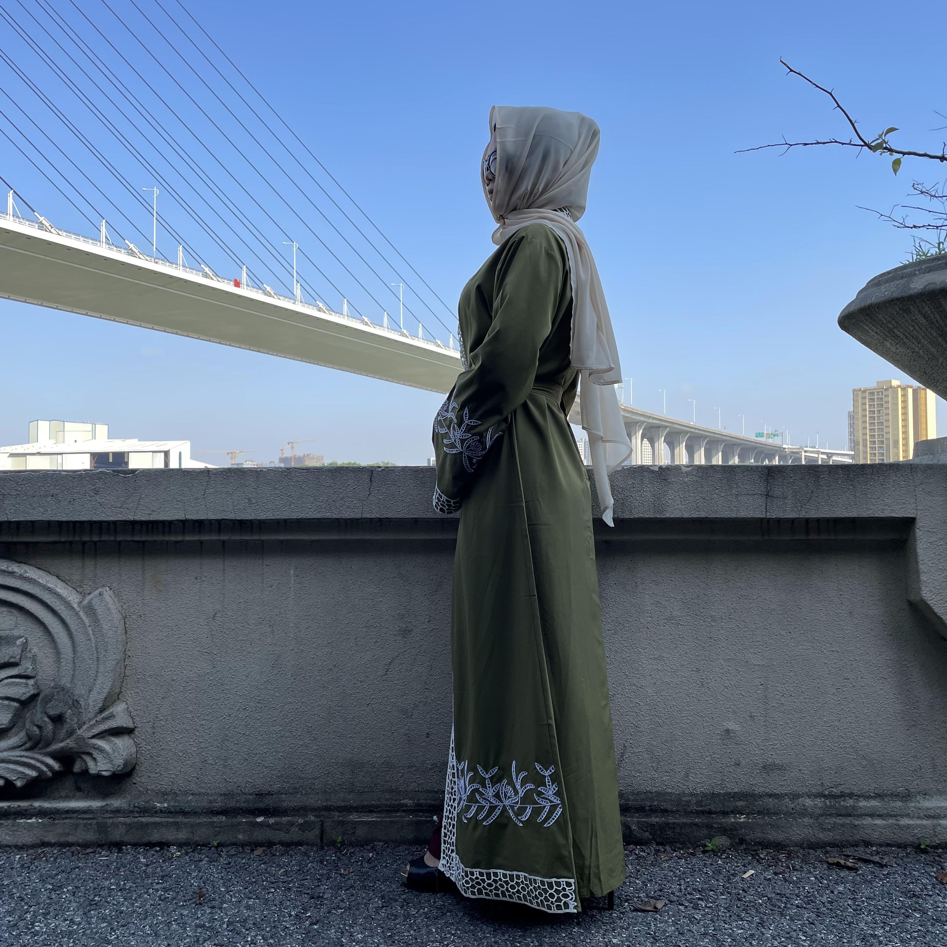 1810#new fashion lace abaya dress - CHAOMENG MUSLIM SHOP