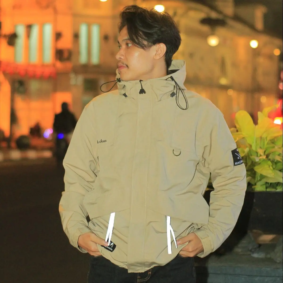Jacket Parasut Outdoor Windbreakers Pria Wanita Original Machiwal Tangan Panjang
