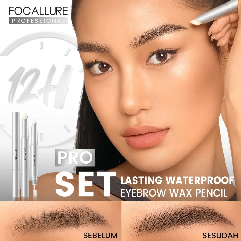 FOCALLURE Setting Eyebrow Wax Browcara Lasting 2-in-1 Built-in Brush