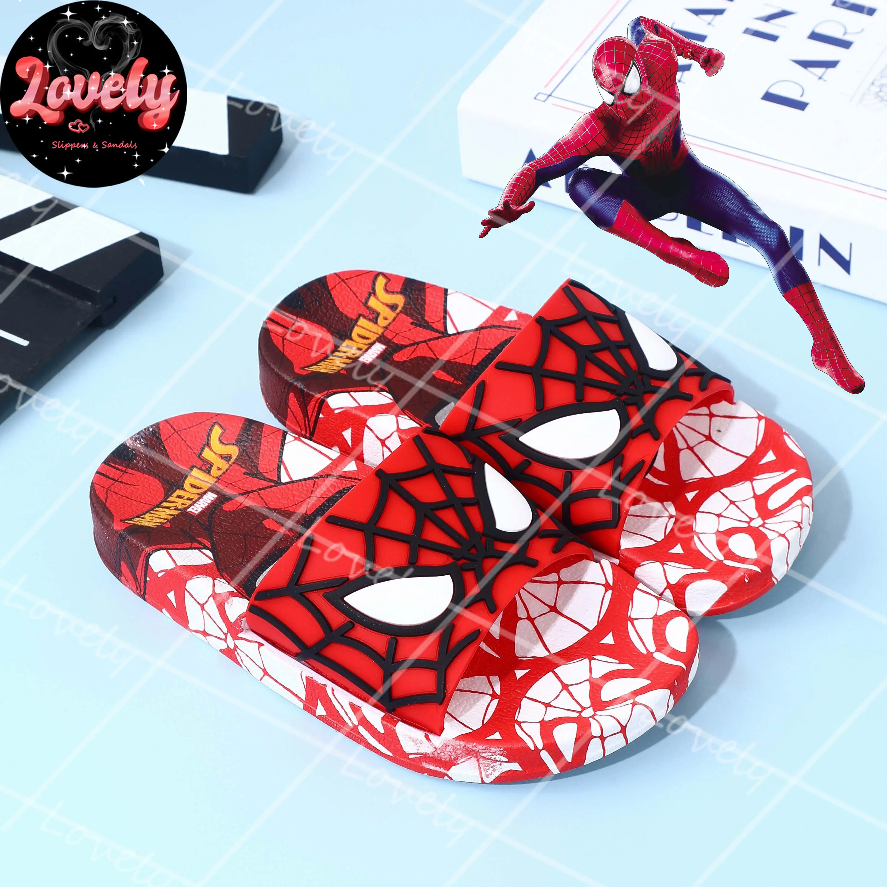 【Lovely】Spider-Man Kids' Slippers - Fun, Cozy & Stylish Shoes for Young Web-Slingers（24-35）#2208-96-S-M#
