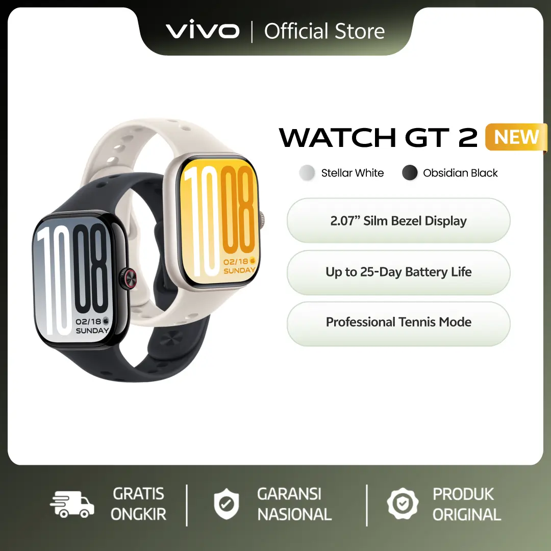 [New Launch] vivo Watch GT 2, 2.07” Silm Bezel Display, Up to 25-Day Battery Life, Professional Tennis Mode