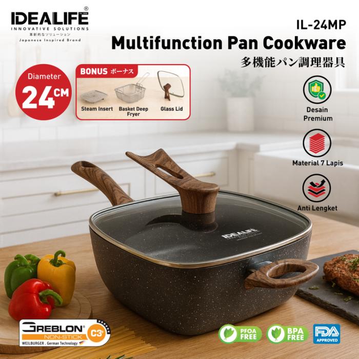 Gambar IDEALIFE Multi Function Pan Cookware - Panci Serbaguna (24cm) IL-24MP dari IDEALIFE ONLINE STORE Kota Administrasi Jakarta Utara Tokopedia