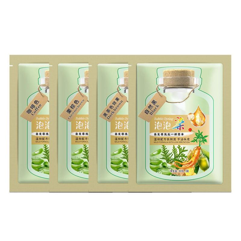 Product Introduction of Bubble Hair Dye Shampoo Bubble Hair Dye Plant Essence Hair Dye Household Foam Hair Dye Black S3H7 24