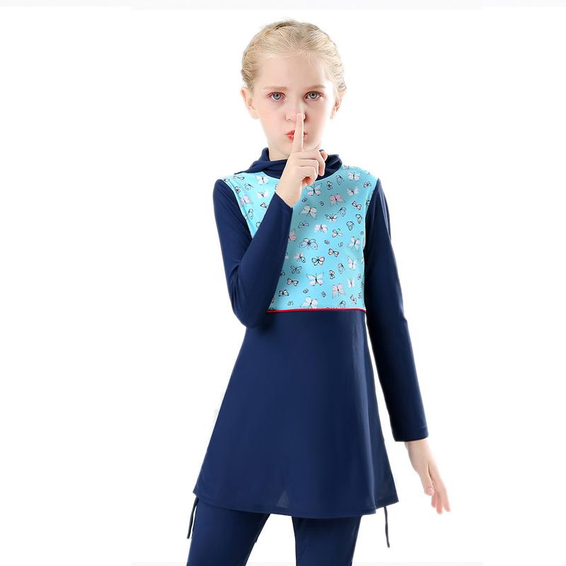 Product Introduction of Girls' Conservative Swimsuit: Burkini Beachwear for Kids 3