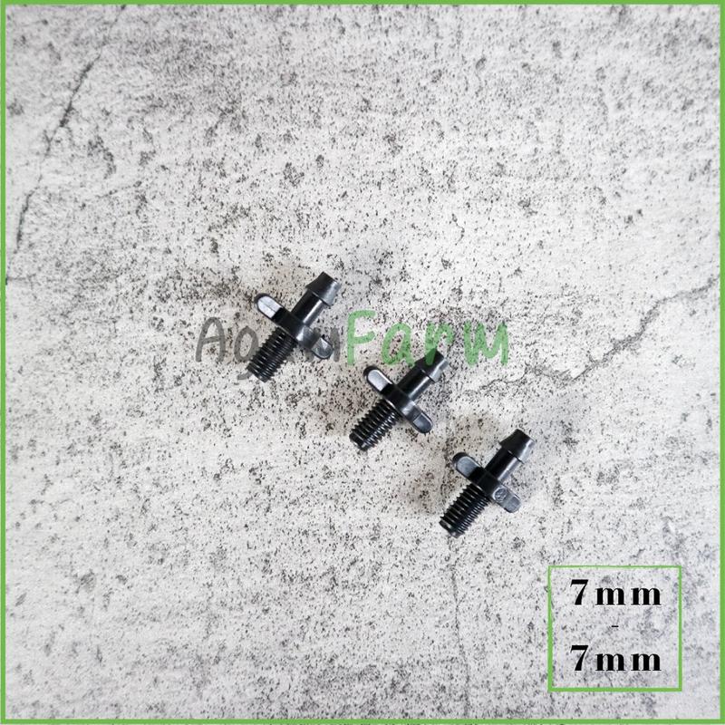 Nepel Ulir 7mm ke selang 7mm | Pembagi air hidroponik 4