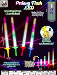 Mainan Pedang Flash LED Lampu Nyala AR595 / Pedang Lampu Lipat / Mainan Anak Seru Tongkat Lampu Warna Warni