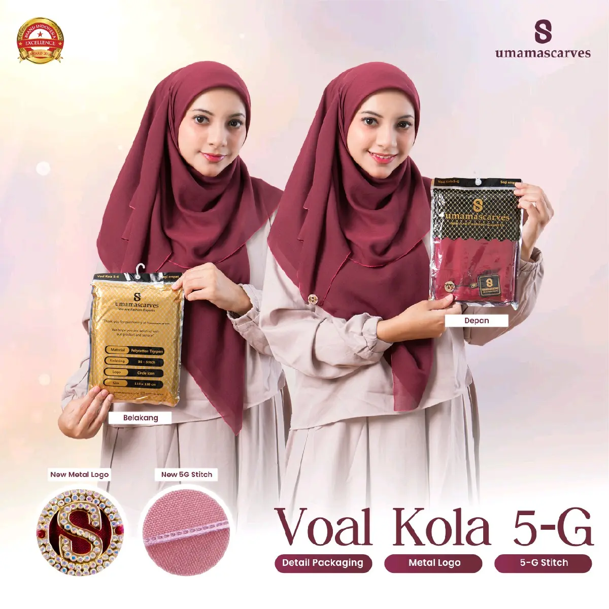 Segiempat Umamascarves Voal Kola 5G