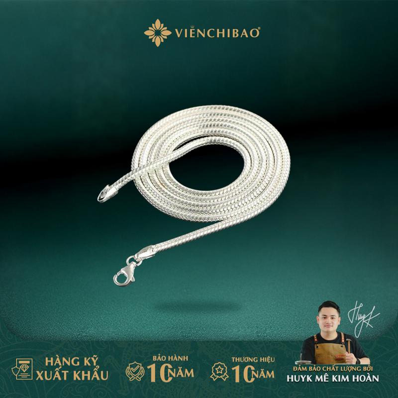 HuyK Viễn Chí Bảo - Dây chuyền nam tròn trơn chất liệu bạc 925 - D300190