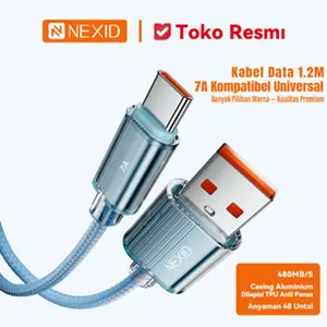 NEXID kabel data turbo charge usb to type c 7A/3A Kompatibel dengan oppo samsung vivo xiaomi original 100% Aluminium Charger
