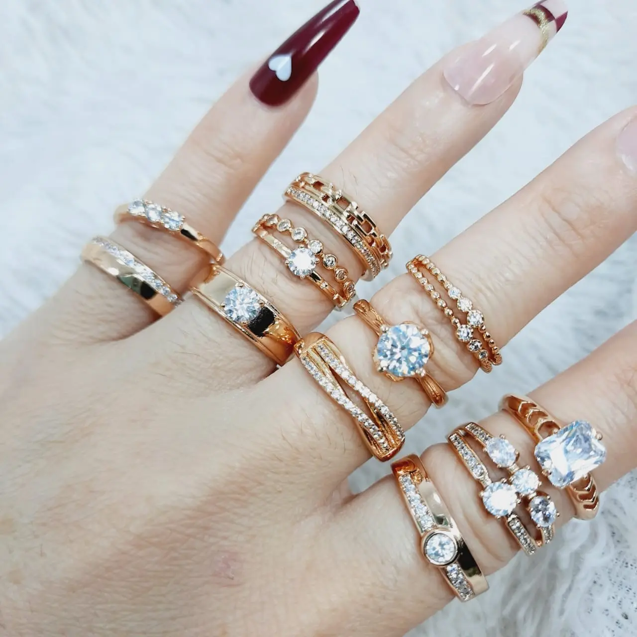 CINCIN MINI WANITA MEWAH MATA BLINK2 LAPIS EMAS ET.6 Rings