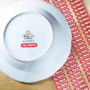 Sticker Custom Nama Piring Sendok Botol Barang Perabotan Stiker Ajaib Waterproof Timbul Penanda