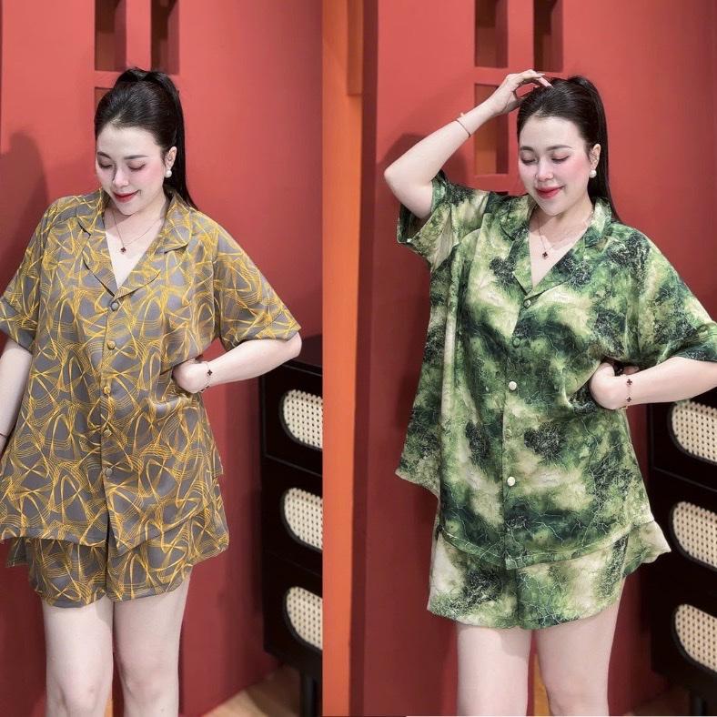  Đồ bộ đùi lụa mango nhiều hoạ tiết chất mềm mịn mặc nhà thoải mái mát mẻ có size đến 80kg dành cho nữ 