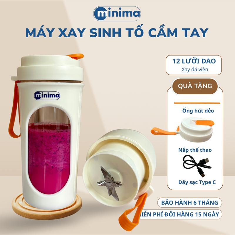 Máy Xay Sinh Tố Mini Cầm Tay MINIMA 12 Lưỡi, Xay đá, Ép Hoa Quả
