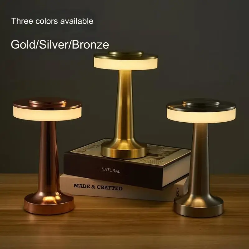 Simple small desk lamp, rechargeable creative atmosphere lamp, wireless bedroom bedside lamp, decorative touch LED desk lamp