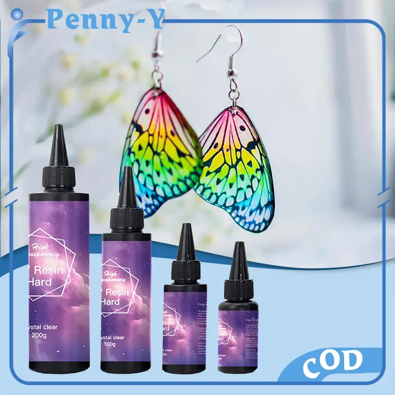 50/100/200g Resin Uv Bening / Resin Uv Hard / Lem Uv Resin Hard / Resin Ultraviolet Untuk Craft DIY