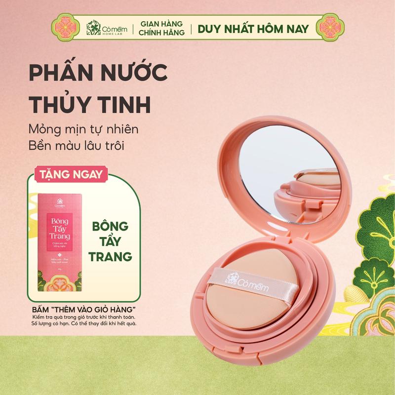  Cushion Phấn Nước Che Khuyết Điểm Trang Điểm Nền Mỏng Mịn Thủy Tinh SPF 35 PA+++ Cỏ Mềm 15gr 